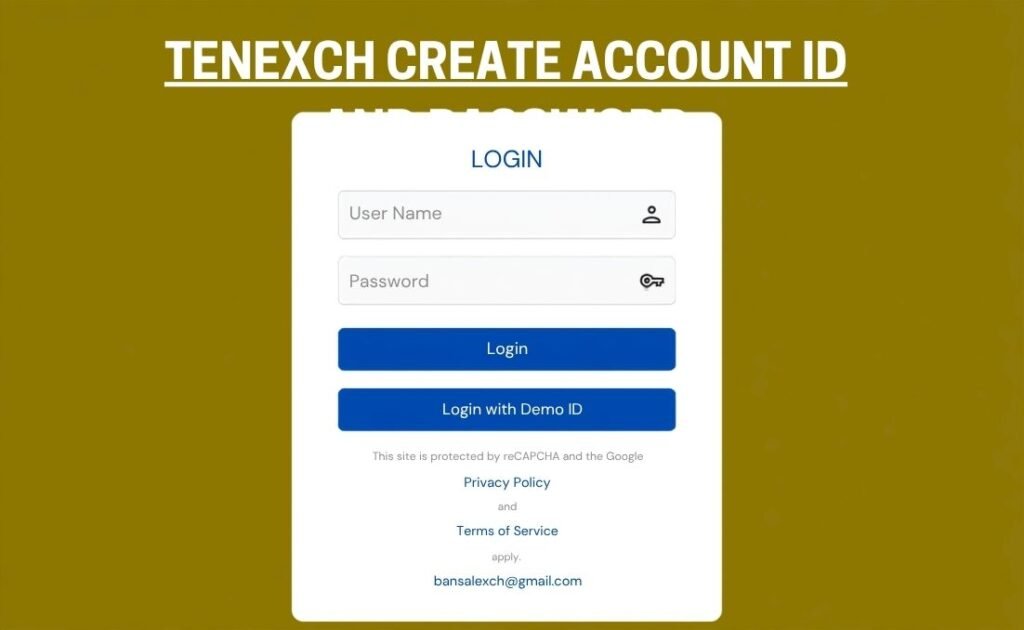 Tenexch create account ID and password